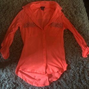 3/4 or long sleeve hot coral shirt